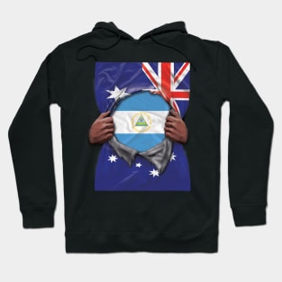 Nicaragua Flag Australian Flag Ripped - Gift for Nicaraguan From Nicaragua Hoodie